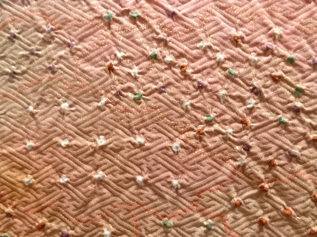  雲取りに古典柄道行コート(ショール付き)